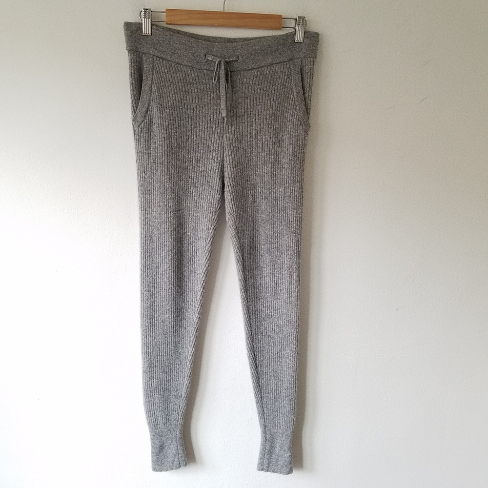 James Perse 100% Cashmere Ribbed Knit Jogger Pants Size 2
